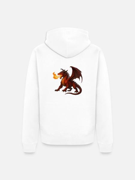 Drache 1 - Unisex Premium Bio Zip Hoodie - Weiß