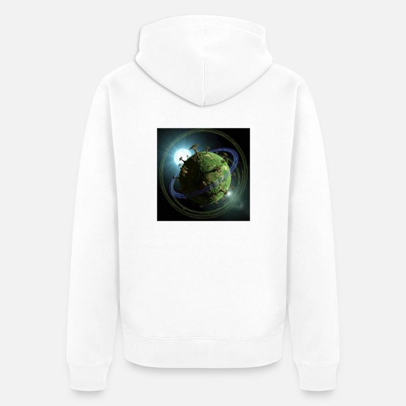 La Terre en vert sidéral - Veste à capuche bio Premium Unisexe - blanc