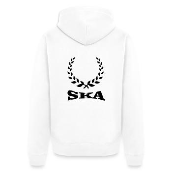 ska laurel - Unisex Premium Bio Zip Hoodie - Weiß - Hinten - Thijin (182cm)