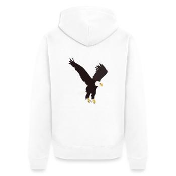 Weisskopfseeadler - Unisex Premium Bio Zip Hoodie - Weiß - Hinten - Thijin (182cm)