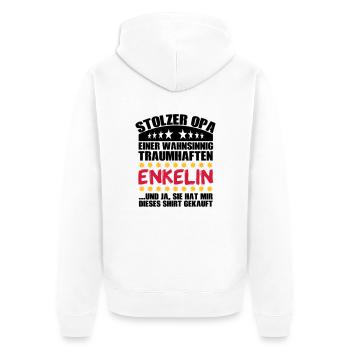 Traumhafte Enkelin (Opa) - Unisex Premium Bio Zip Hoodie - Weiß - Hinten - Thijin (182cm)