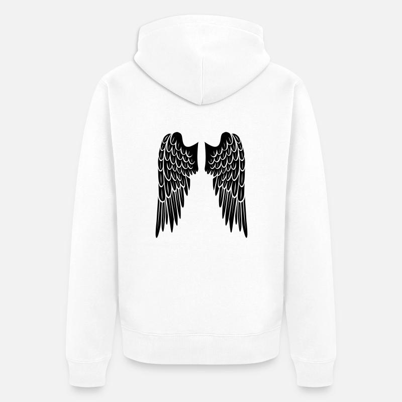 wings - Unisex Premium Bio Zip Hoodie - Weiß