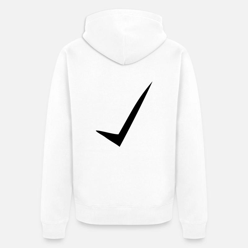 Hacken,Abhacken Zeichen,abgehackt,abhacken - Unisex Premium Bio Zip Hoodie - Weiß
