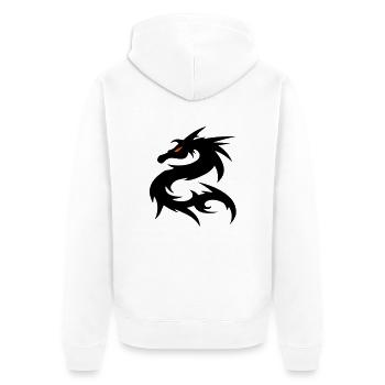 Drache Fantasy Tattoo - Unisex Premium Bio Zip Hoodie - Weiß - Hinten - Thijin (182cm)