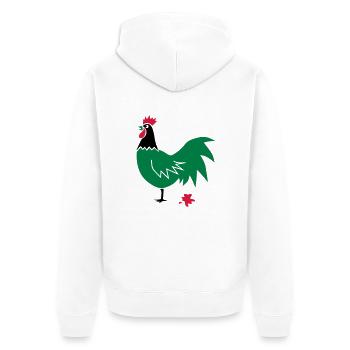 poule poulet coq fou cuisine - Veste à capuche bio Premium Unisexe - blanc - Dos - Thijin (182cm)