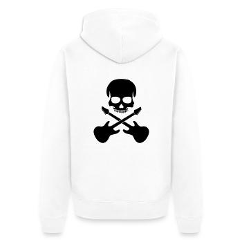 Crâne avec guitare - Veste à capuche bio Premium Unisexe - blanc - Dos - Thijin (182cm)