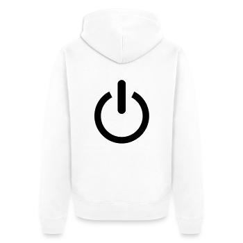 power - Unisex Premium Bio Zip Hoodie - Weiß - Hinten - Thijin (182cm)