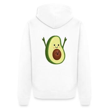 Pregnant Avocado - Schwangerschaft - Baby -Familie - Unisex Premium Bio Zip Hoodie - Weiß - Hinten - Thijin (182cm)