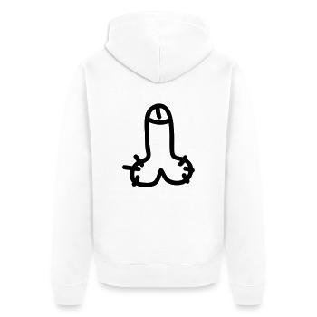 Penis - Unisex Premium Bio Zip Hoodie - Weiß - Hinten - Thijin (182cm)