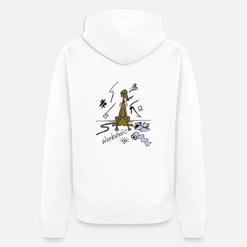 workaholic - Unisex Premium Bio Zip Hoodie - Weiß