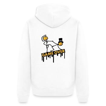 bachelor_party_game_over - Unisex Premium Bio Zip Hoodie - Weiß - Hinten - Thijin (182cm)