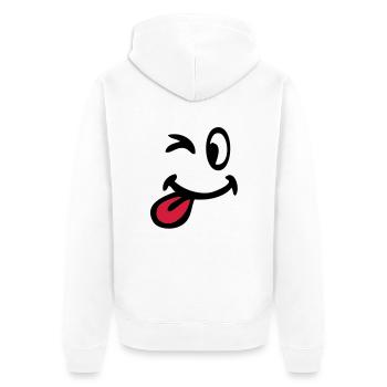 smiley clin oeil 3105 - Veste à capuche bio Premium Unisexe - blanc - Dos - Thijin (182cm)