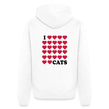 I love Cats - Veste à capuche bio Premium Unisexe - blanc - Dos - Thijin (182cm)