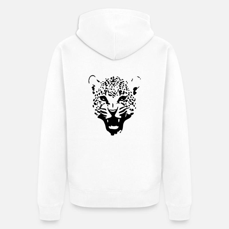Leopard - Unisex Premium Bio Zip Hoodie - Weiß