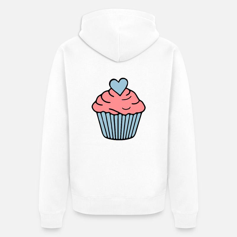coeur de gâteau - Veste à capuche bio Premium Unisexe - blanc