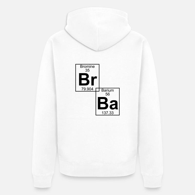 Br-Ba (brba) - Full - Veste à capuche bio Premium Unisexe - blanc