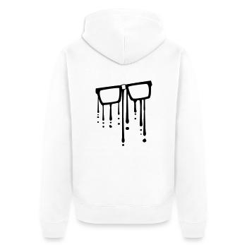 graffiti drops geek cool nerd glasses glasses glasses - Unisex Premium Organic Zip Hoodie - white - Back - Thijin (182cm)