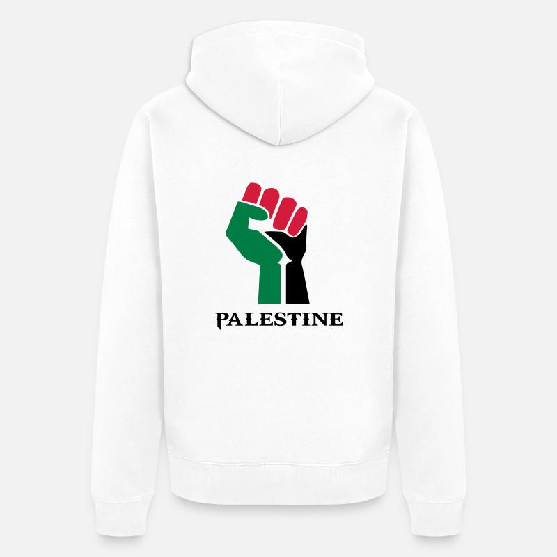 dessin palestinen symbole drapeau palestine - Veste à capuche bio Premium Unisexe - blanc