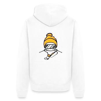 ski fahren kueken winter vogel spass klein suess n - Unisex Premium Bio Zip Hoodie - Weiß - Hinten - Thijin (182cm)