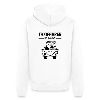 Taxifahrer im Dienst - Taxi - Unisex Premium Bio Zip Hoodie - Weiß - Hinten - Thijin (182cm)