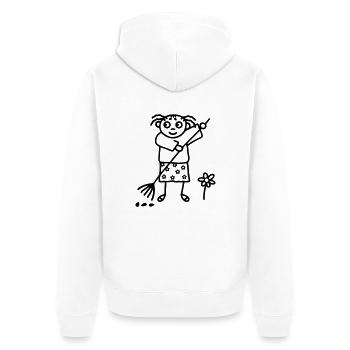 Gartenarbeit Gärtnerin - Unisex Premium Bio Zip Hoodie - Weiß - Hinten - Thijin (182cm)