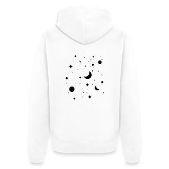 Sternenhimmel - Unisex Premium Bio Zip Hoodie - Weiß - Hinten - Thijin (182cm)