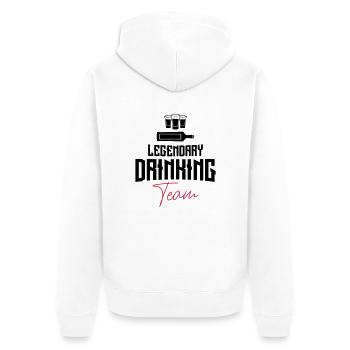 drinking team legendary shots - Unisex Premium Bio Zip Hoodie - Weiß - Hinten - Thijin (182cm)
