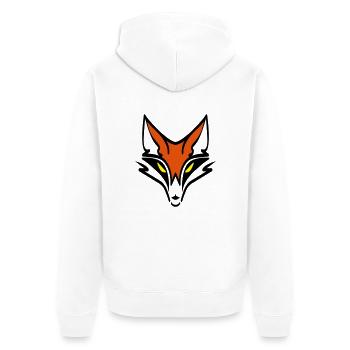 Fuchs logo fox - Unisex Premium Bio Zip Hoodie - Weiß - Hinten - Thijin (182cm)
