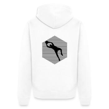 Fußball Torwart Fußballer Kinder - Unisex Premium Bio Zip Hoodie - Weiß - Hinten - Thijin (182cm)