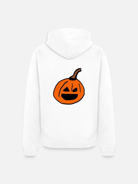 Halloween Pumpkin - Unisex Premium Organic Zip Hoodie - white