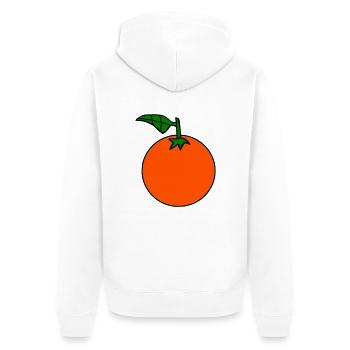 Orange - Unisex Premium Organic Zip Hoodie - white - Back - Thijin (182cm)