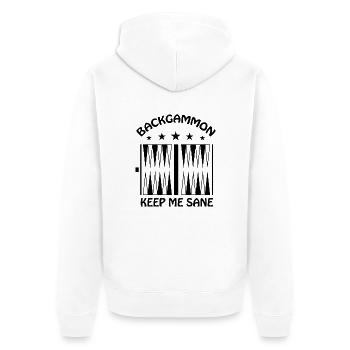 boardgame chess backgammon game night - Unisex Premium Bio Zip Hoodie - Weiß - Hinten - Thijin (182cm)