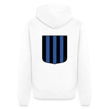 Dunkelblau - Unisex Premium Bio Zip Hoodie - Weiß - Hinten - Thijin (182cm)