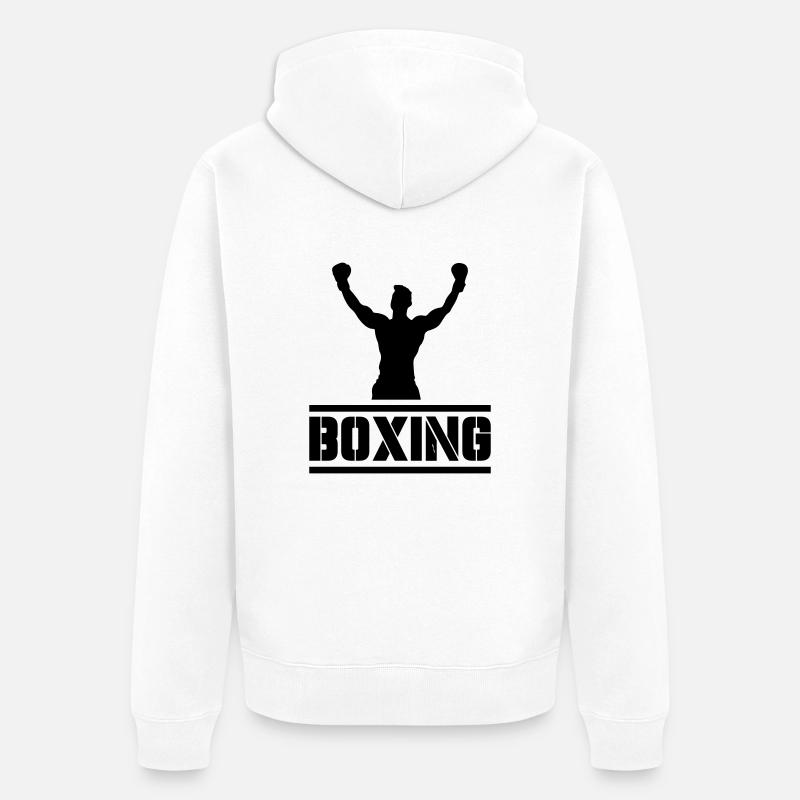 Boxe - Veste à capuche bio Premium Unisexe - blanc