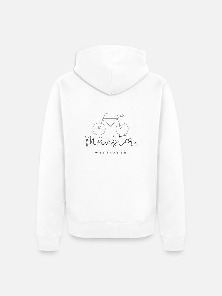Münster Fahrradliebe - Unisex Premium Bio Zip Hoodie - Weiß