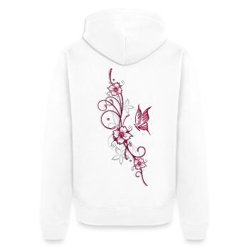 Cherry Blossoms Sakura Spring Cherry Blossoms - Unisex Premium Organic Zip Hoodie - white - Back - Thijin (182cm)