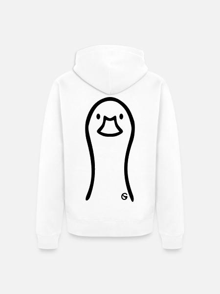 Gans Kopf - Unisex Premium Bio Zip Hoodie - Weiß