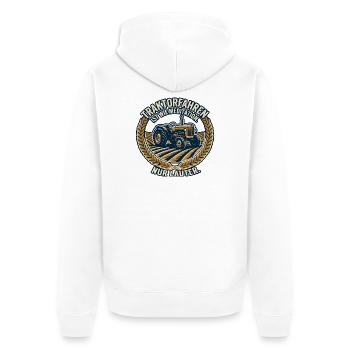 Traktorfahren: Meditation im Feld - Unisex Premium Bio Zip Hoodie - Weiß - Hinten - Thijin (182cm)