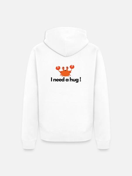 I beed a hug - Unisex Premium Bio Zip Hoodie - Weiß