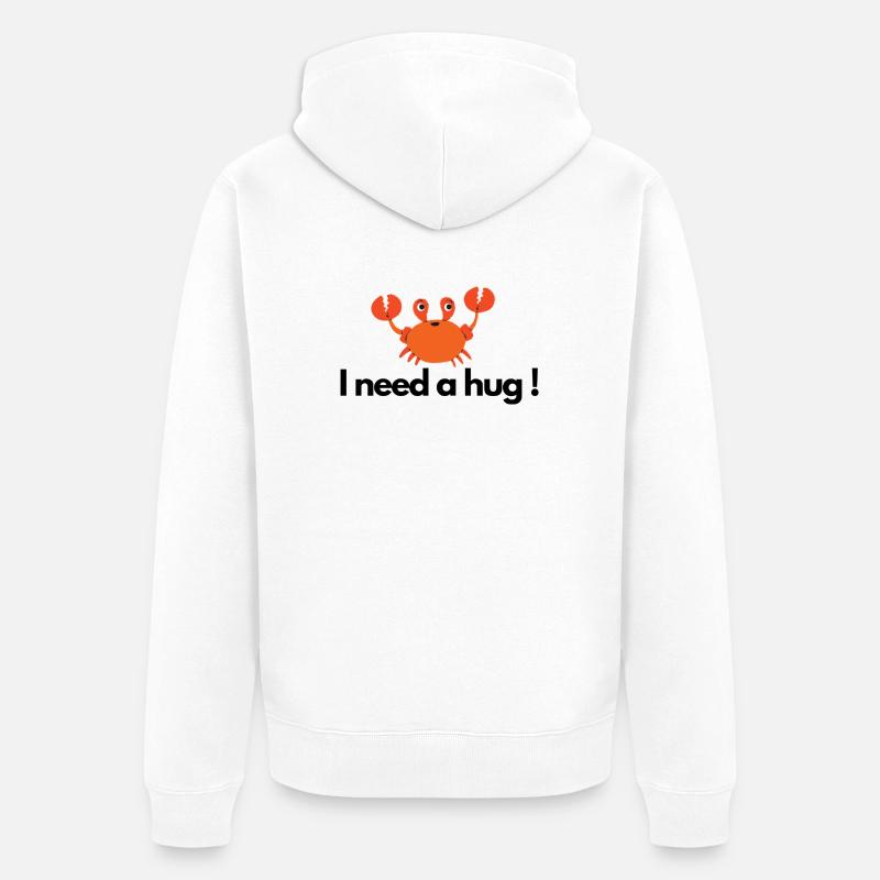 I beed a hug - Unisex Premium Bio Zip Hoodie - Weiß