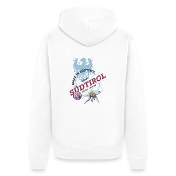 MADE IN SÜDTIROL - Unisex Premium Organic Zip Hoodie - white - Back - Thijin (182cm)