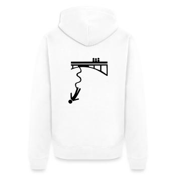 Bungee jumping - Unisex Premium Bio Zip Hoodie - Weiß - Hinten - Thijin (182cm)