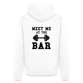 meet me at the bar - Unisex Premium Bio Zip Hoodie - Weiß - Hinten - Thijin (182cm)