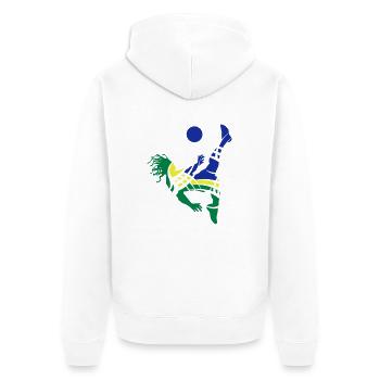 Soccer_blue_yellow_green - Veste à capuche bio Premium Unisexe - blanc - Dos - Thijin (182cm)