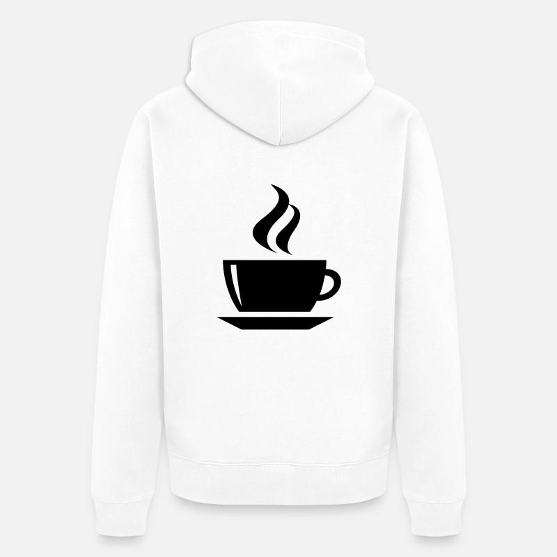 coffee cup tea cafe - Unisex Premium Bio Zip Hoodie - Weiß
