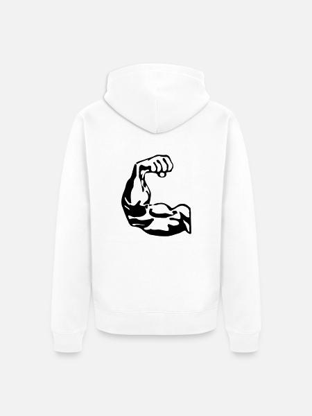 Biceps - Veste à capuche bio Premium Unisexe - blanc