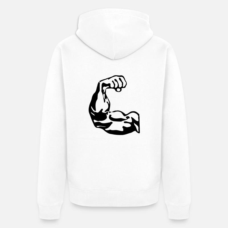 Biceps - Veste à capuche bio Premium Unisexe - blanc