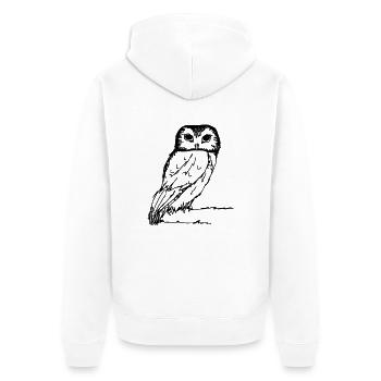 bUhU - Unisex Premium Bio Zip Hoodie - Weiß - Hinten - Thijin (182cm)