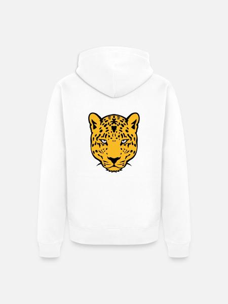 leopards wild animal 30 - Unisex Premium Organic Zip Hoodie - white