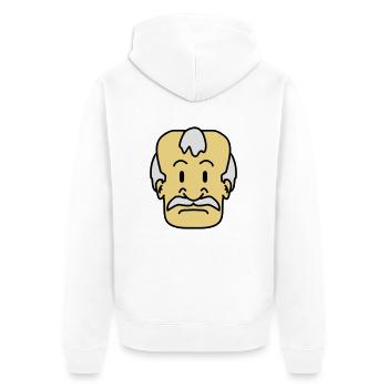 Old Man Face - Unisex Premium Bio Zip Hoodie - Weiß - Hinten - Thijin (182cm)